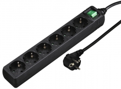 Мережевий подовжувач HAMA 6XSchuko 3G*1.5мм 3м Black 00121916