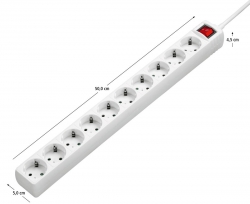 Сетевой удлинитель Hama 10XSchuko 3G*1.5мм 3м White 00137234