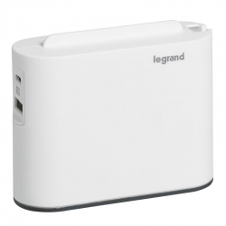 Розгалуджувач мережевий Legrand 2хТипЕ, 6A, 1xUSB-A,1xUSB-C, кутовий, біло-сірий 049401