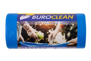 Пакети для сміття 60л/20 шт, міцні, сині 600х800мм, 21мкм BuroClean EuroStandart Buroclean 10200033