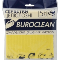 Серветки целюлозні вологопоглинаючі Buroclean 15,5х15,5, 5 шт/уп 10200113