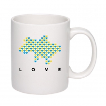 Горнятко з патріотичним принтом "Love Ukraine" біле 15_Cwhite