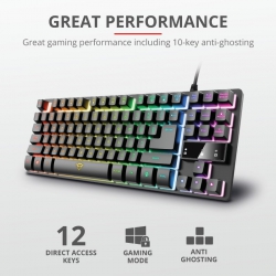 Клавіатура ігрова Trust GXT 833 Thado TKL USB Black 23724_TRUST