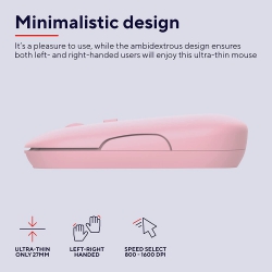 Мышь Trust Puck Rechargeable Ultra-Thin BT WL Silent Pink 24125_TRUST