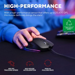 Миша Trust GXT924 Ybar+, USB-A, чорний 24890_TRUST
