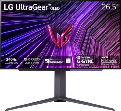 Монитор LG 27" 27GS95QE-B 2xHDMI, DP, USB, Audio, OLED, 2560x1440, 240Hz, 0.03ms, DCI-P3 98.5%, G-SYNC, FreeSync, AdaptiveSync, Pivot, DisplayHDR TRUE BLACK 400