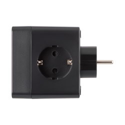 Адаптер мережевий 2E 3xТипF, 16A, 2xUSB-A, 1x USB-C фільтр, чорний 2E-AD431BK