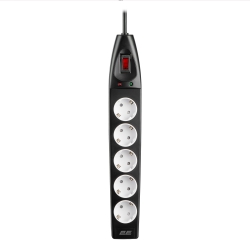 Удлинитель сетевой 2E 10м, 5xТипF, 16A, фильтр, чёрный 2E-SP515M10BK