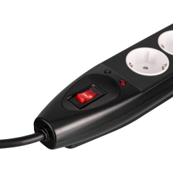 Удлинитель сетевой 2E 10м, 5xТипF, 16A, фильтр, чёрный 2E-SP515M10BK