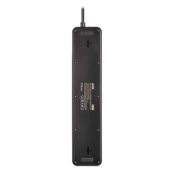 Удлинитель сетевой 2E 3м, 6xТипF, 16A, 2xUSB-A, 1x USB-C фильтр, чёрный 2E-SP6M3SWBK