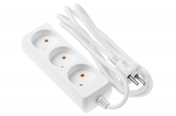 Мережевий подовжувач 2Е 3XCEE7/17, 2G*1.0мм, 1.8м, white 2E-U03M1.8