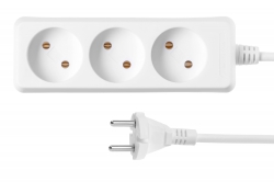 Мережевий подовжувач 2Е 3XCEE7/17, 2G*1.0мм, 1.8м, white 2E-U03M1.8