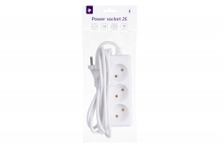 Сетевой удлинитель 2Е 3XCEE 7/17, 2G*1.0мм, 3м, white 2E-U03M3