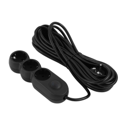 Удлинитель сетевой 2E Plus 3хТип F, 3х1мм кв, 10A, 10м, чёрный 2E-U03VES10MBK