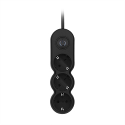 Удлинитель сетевой 2E Plus 3хТип F, 3х1мм кв, 10A, 10м, чёрный 2E-U03VES10MBK