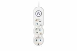 Сетевой фильтр 2Е Plus 3XSchuko с выключателем, 3G*1.0мм, 3м, white 2E-U03VES3M