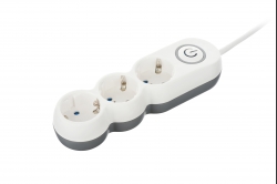 Сетевой фильтр 2Е Plus 3XSchuko с выключателем, 3G*1.0мм, 3м, white 2E-U03VES3M
