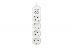 Сетевой фильтр 2Е Plus 4XSchuko с выключателем 3G1.0*3M, white 2E-U04VESM3W
