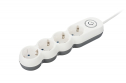 Сетевой фильтр 2Е Plus 4XSchuko с выключателем 3G1.0*3M, white 2E-U04VESM3W