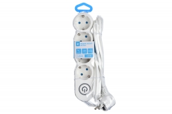 Сетевой фильтр 2Е Plus 4XSchuko с выключателем 3G1.0*3M, white 2E-U04VESM3W