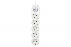 Мережевий фільтр 2Е Plus 5XSchuko з вимикачем, 3G*1.0мм, 3м, white 2E-U05VESM3W