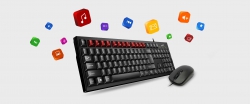 Комплект клавиатура и мышь Genius KM-100SE, AI, EN/UKR, черный 31330009410