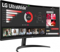 Монитор LG 34" 34WR50QK-B 2xHDMI, DP, Audio, VA, 3440x1440, 21:9, 100Hz, sRGB 99%, CURVED, FreeSync, HDR10