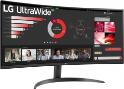 Монитор LG 34" 34WR50QK-B 2xHDMI, DP, Audio, VA, 3440x1440, 21:9, 100Hz, sRGB 99%, CURVED, FreeSync, HDR10