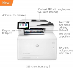 МФУ А4 цв. HP Color LJ Enterprise M480f 3QA55A