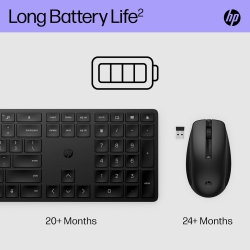 Комплект клавіатура та миша HP 650, WL, EN/UK, чорний 4R013AA