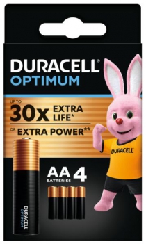 Батарейка DURACELL LR06 KPD 04*10 Optimum уп. 1x4 шт. 5015595