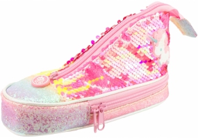 Пенал с пайетками в виде кеда, 2 отделения COOLFORSCHOOL 5987-yellow