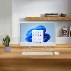 Комп'ютер персональний моноблок HP All-in-One 23.8" FHD IPS AG, AMD R3-5300U, 8GB, F256GB, UMA, WiFi, кл+м, DOS, білий 689Z6EA