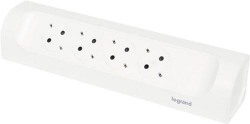 Подовжувач мережевий Legrand без кабелю, 4xТипF, 16A, кутовий, білий 694503