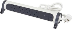 Удлинитель Legrand премиум, 4хSchuko, 16А, с УЗИП, 1.5м, белый/чёрный 694507