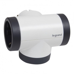 Блок Legrand, премиум, поворотный, 3хSchuko, USB A+C, белый/чёрный 694522