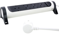 Удлинитель Legrand премиум, поворотный, 4хSchuko, 16А, 3м, белый/чёрный 694536