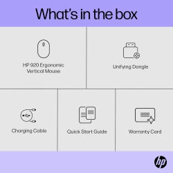 Мышь HP 920 Ergonomic Vertical, WL/BT, чёрный 6H1A4AA