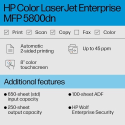 Багатофункціональний пристрій А4 кол. HP Color LaserJet Enterprise 5800dn 6QN29A