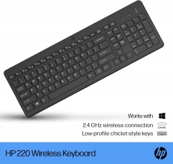 Клавіатура мембранна HP 220, 104key, WL, EN/UK, чорний 805T2AA