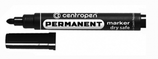 Маркер водостійкий Permanent кругл. 2,5мм., чорний Centropen 8566черн.