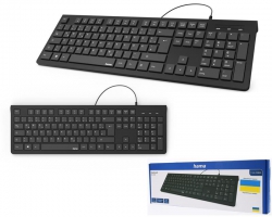 Клавіатура Hama KC-200 105key, USB-A, EN/UKR, чорний 89182681