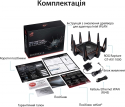 Маршрутизатор ASUS GT-AX11000 AX11000, 4xGE LAN, 1xGE WAN, 2xUSB3.1, MESH, EU-UK 90IG04H0-MU9G00