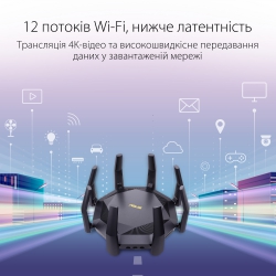 Маршрутизатор ASUS RT-AX89X AX6000 8xGE LAN 1xGE WAN 1x10GE 1xSFP+ 2xUSB3.1 MU-MIMO OFDMA MESH 90IG04J1-BM3010