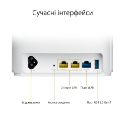 Маршрутизатор ASUS ZenWiFi AX Hybrid XP4 1PK AX1800 AV1300 2xGE LAN 1xGE WAN 1xUSB 3.2 PLC MU-MIMO OFDMA MESH 90IG05T0-BM9100