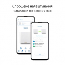 Маршрутизатор ASUS ZenWiFi XT9 1PK AX7800 3xGE LAN 1x2.5GE WAN 1xUSB 3.2 MU-MIMO OFDMA MESH white 90IG0740-MO3B60