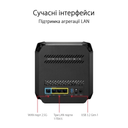 Маршрутизатор ASUS ROG Rapture GT6 1PK black AX10000 3xGE LAN 1x2.5GE WAN 1xUSB 3.2 g1 WPA3 OFDMA MESH 90IG07F0-MU9A10