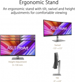 Монітор Asus 34.1" ProArt PA34VCNV 2xHDMI, 2xDP, USB-C, 2xUSB, RJ45, MM, IPS, 3440x1440, 21:9, sRGB 100%, CURVED, AdaptiveSync, HAS, HDR10 90LM04A0-B02370