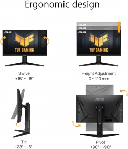 Монітор Asus 27" TUF Gaming VG279QL3A 2xHDMI, DP, MM, IPS, 180Hz, 1ms, sRGB 125%, AdaptiveSync, Pivot, HDR400 90LM09H0-B01170