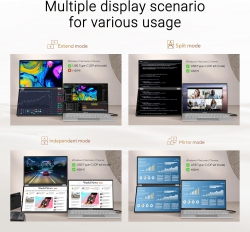 Монітор портативний Asus 2x14" ZenScreen DUO MQ149CD mHDMI, 2xUSB-C, OLED, 1920x1200, 16:10, DCI-P3 100%, HDR400, Cover 90LM0AKV-B01N70